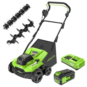 Greenworks 40V 15-Inch 2-in-1 Dethatcher & Scarifier