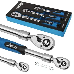Disen 3PCS Extendable Ratchet Wrench Set