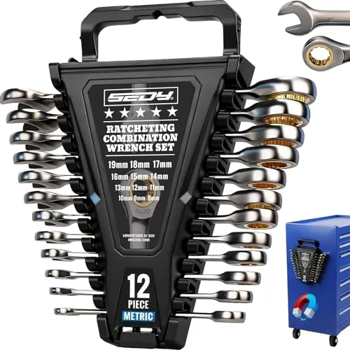 Premium 12-Piece Metric Ratchet Wrenches Set